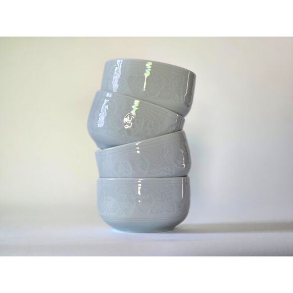 Vintage Kutani Berry Bowl Set of 4 in Ceramic Celadon Made in Japan - Picture 1 of 10